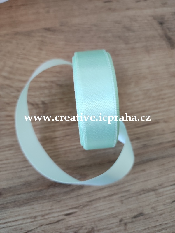 Stuha  atlas - 15mm zelená  pastel 080341